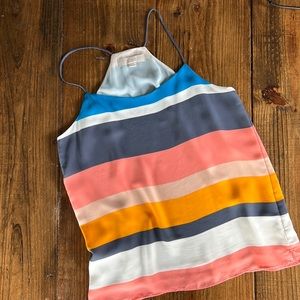 LOFT Striped Spaghetti Strap Blouse